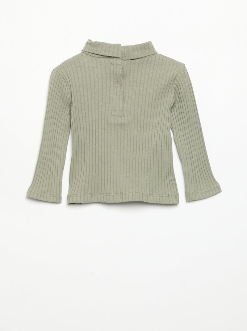 Coltrui van platte ribstof Groen - Kiabi