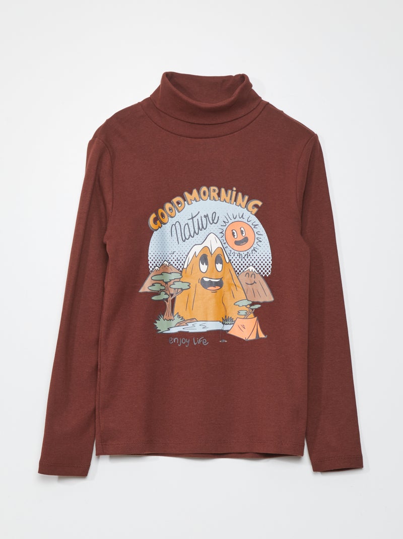Coltruitje met print BRUIN - Kiabi