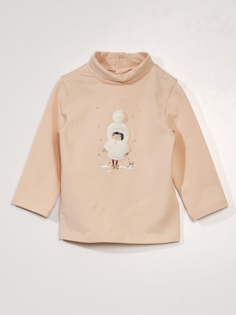 Coltruitje van jersey met inzetstuk ROSE - Kiabi