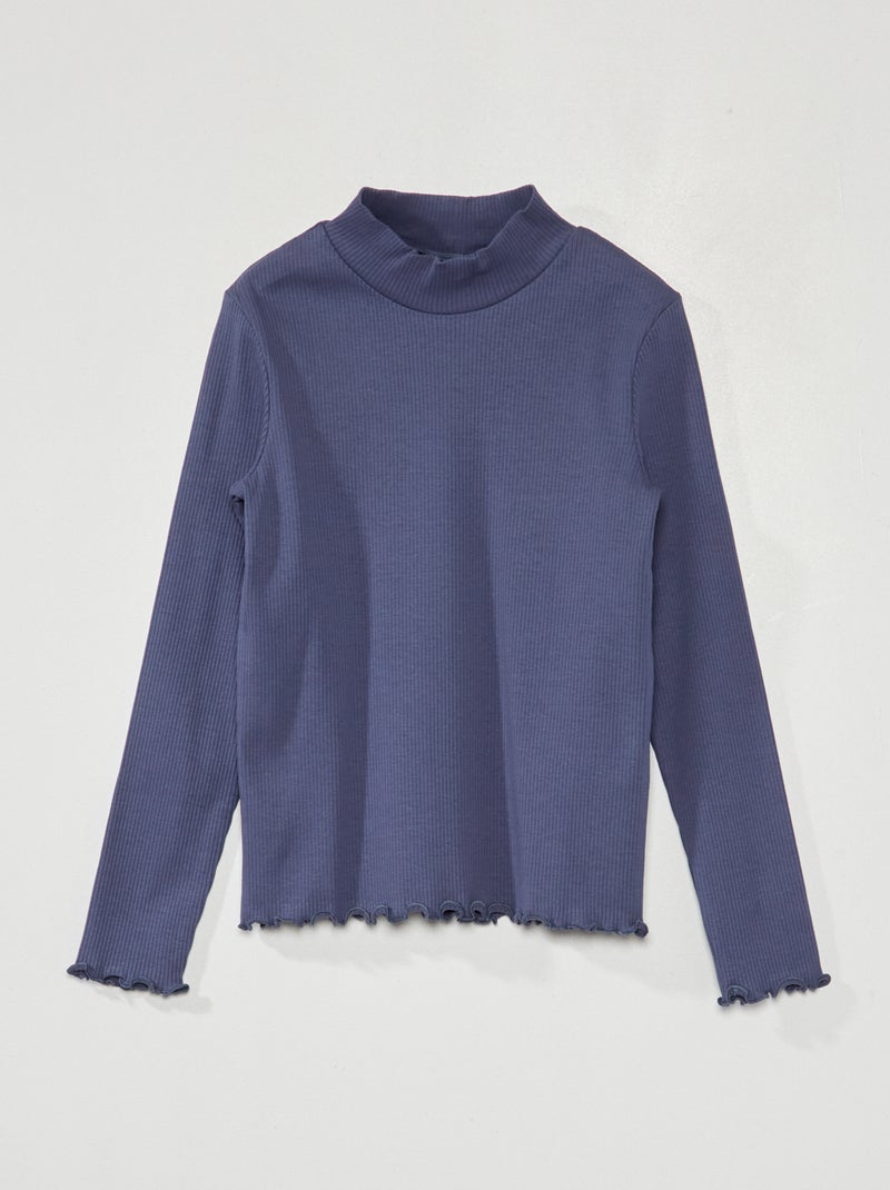 Coltruitje van ribtricot BLAUW - Kiabi