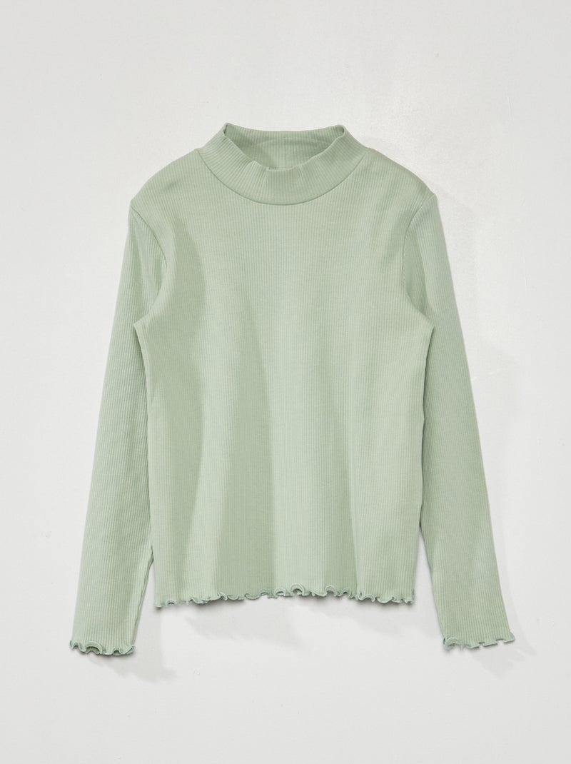 Coltruitje van ribtricot GROEN - Kiabi