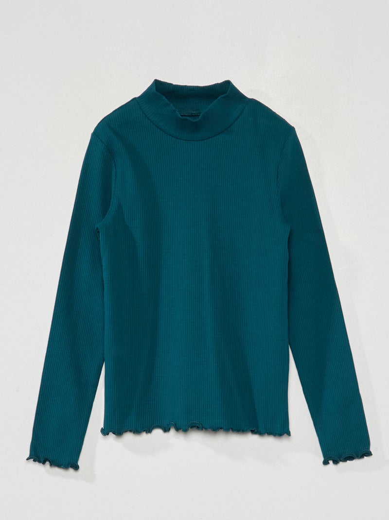 Coltruitje van ribtricot GROEN - Kiabi