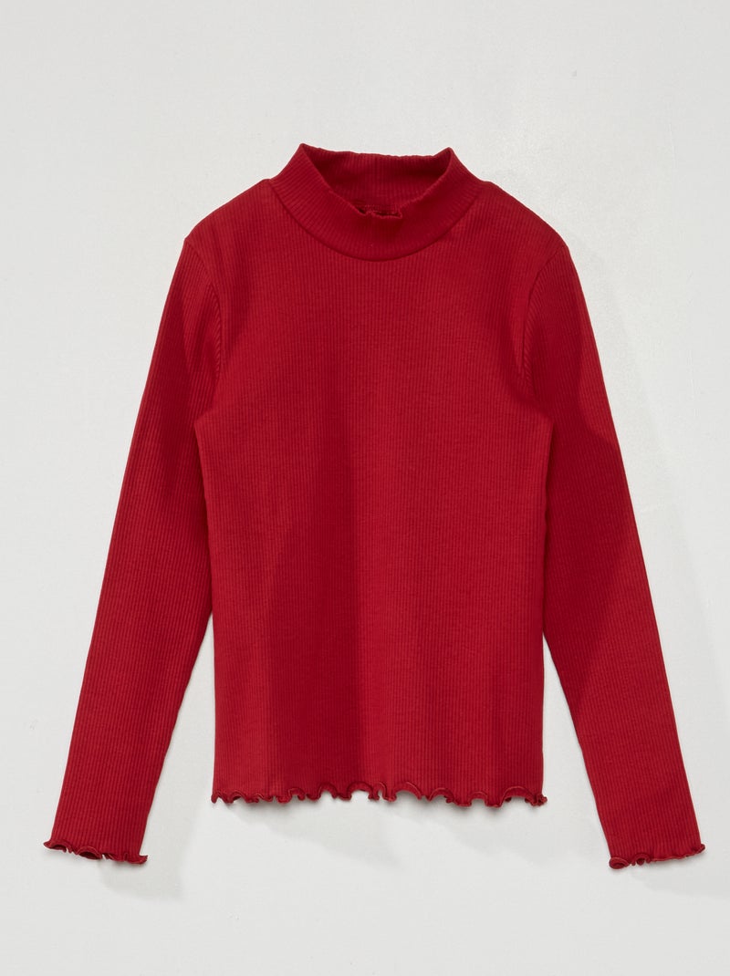 Coltruitje van ribtricot ROOD - Kiabi