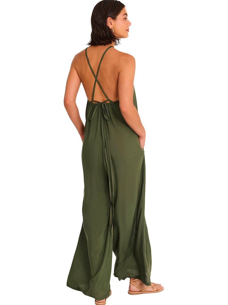 Combi-pantalon à bretelles solstice Kaki - Kiabi