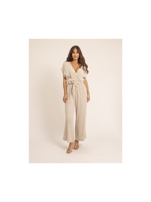 Combi pantalon gaze de coton erolie - Kiabi