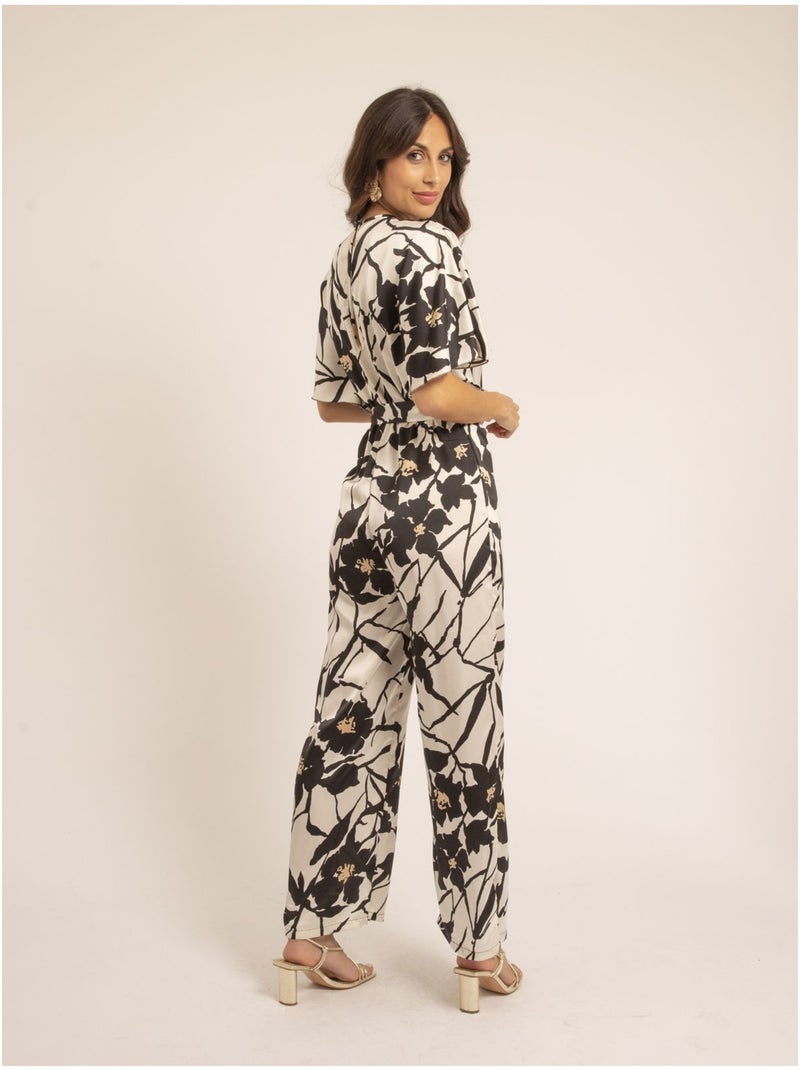 Combi pantalon motifs elga Ecru - Kiabi