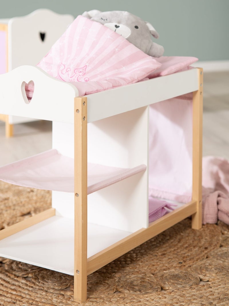 Combi-poppenbed met accessoires 'Scarlett' - ROBA Wit Roze - Kiabi