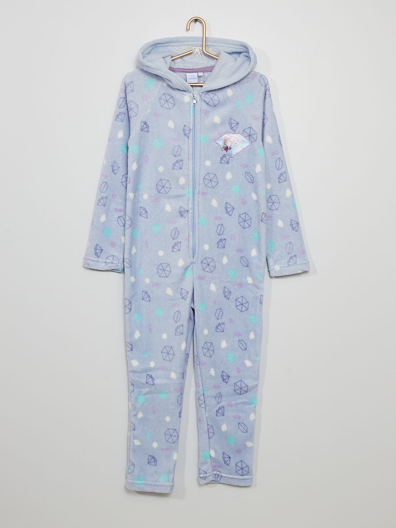 Combi pyjama polaire 'Reine des neiges' bleu - Kiabi