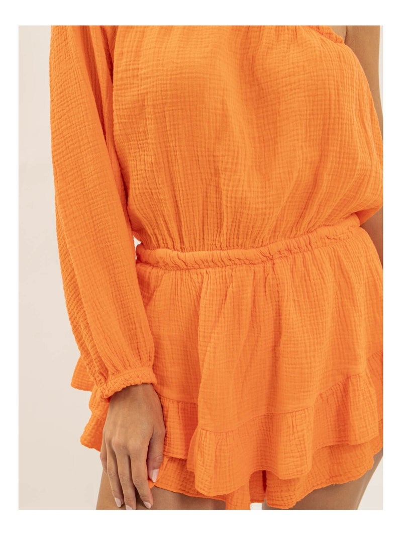Combi-short gaze de coton xitonia Orange - Kiabi