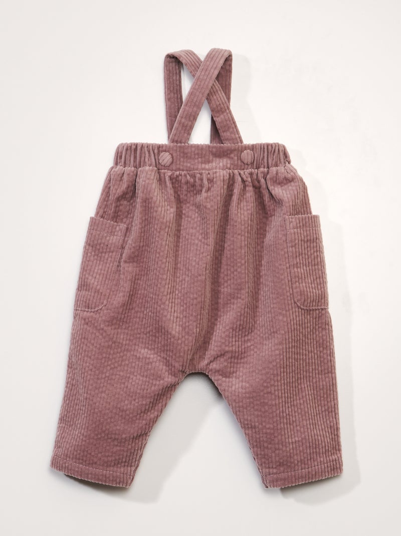 Combi velours à bretelles - Toujours + pratique Rose - Kiabi
