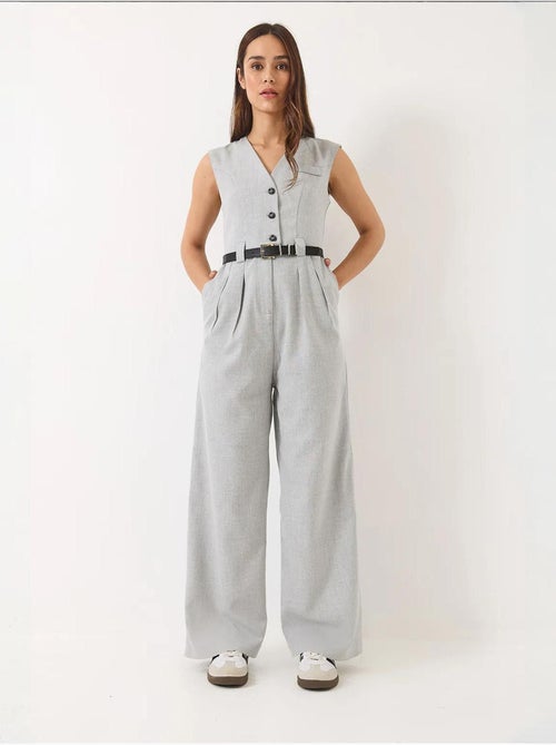 Combinaison à col en v et ceinture à jambes larges avec poches bianco lucci - Kiabi Combinaison à col en v et ceinture à jambes larges avec poches bianco lucci - Kiabi