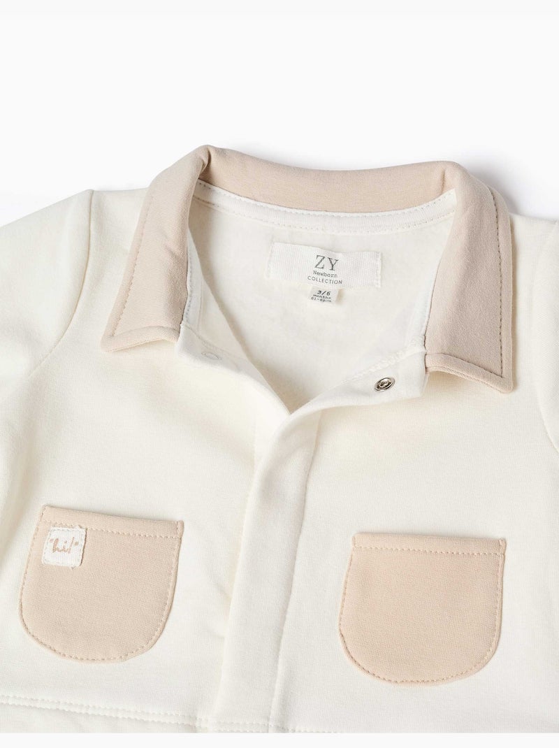 Combinaison avec intérieur en coton peigné Blanc - Kiabi