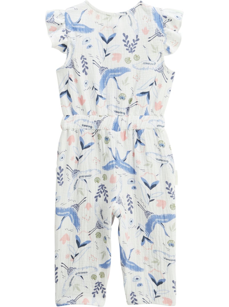 Combinaison bébé en gaze de coton Tiana Ecru - Kiabi