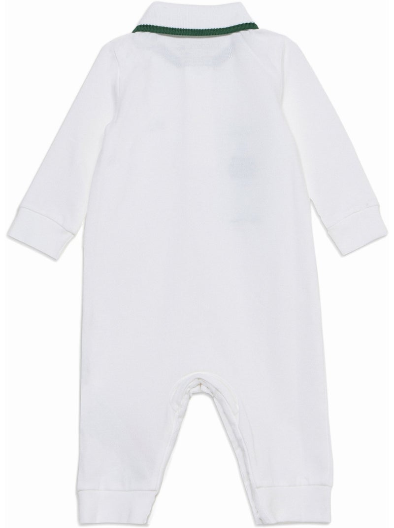 Combinaison bébé manches longues - lacoste Blanc - Kiabi