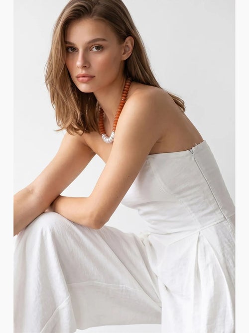 Combinaison bustier à jambe large et fente mixray - Kiabi