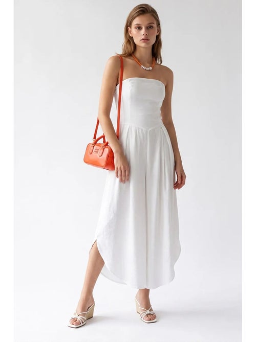 Combinaison bustier à jambe large et fente mixray - Kiabi