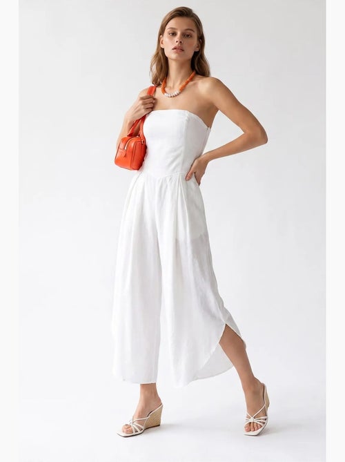 Combinaison bustier à jambe large et fente mixray - Kiabi