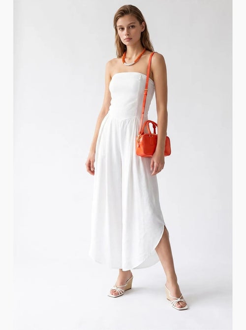 Combinaison bustier à jambe large et fente mixray - Kiabi