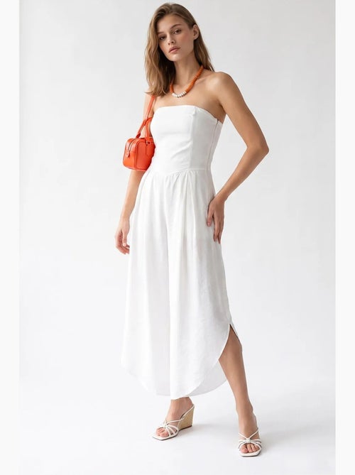 Combinaison bustier à jambe large et fente mixray - Kiabi