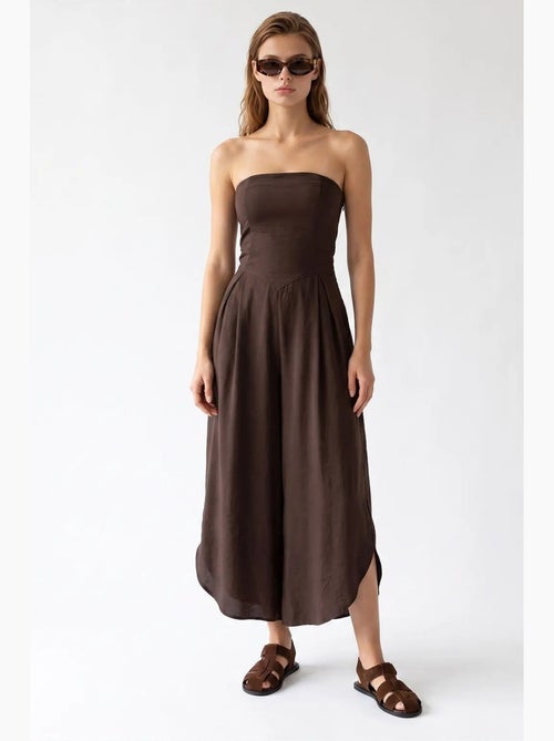 Combinaison bustier à jambe large et fente mixray - Kiabi