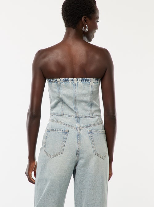 Combinaison bustier en jean - Kiabi