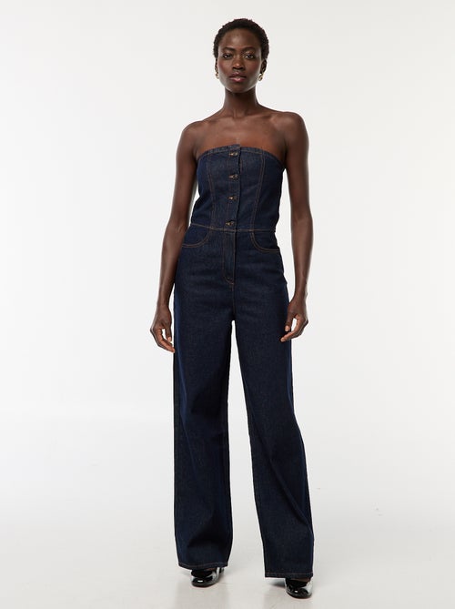 Combinaison bustier en jean - Kiabi