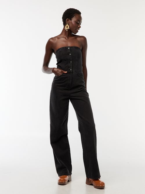 Combinaison bustier en jean - Kiabi