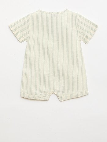 Combinaison courte en coton et lin mélangés