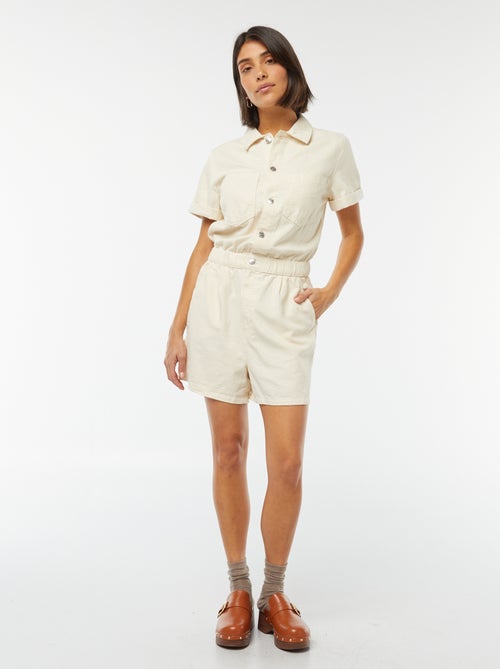 Combinaison courtes avec manches courtes à revers - Kiabi
