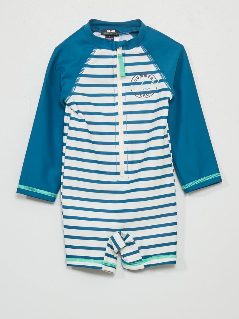 Combinaison de bain Bleu/blanc - Kiabi
