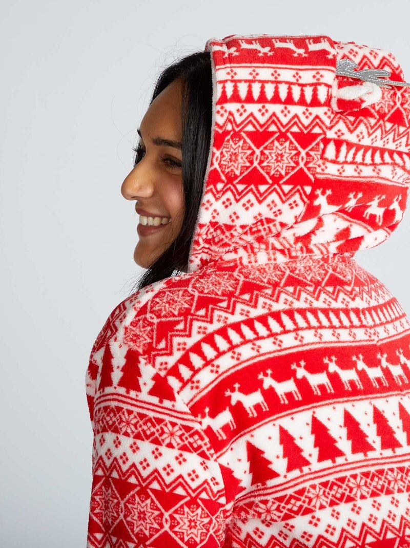 Pyjama De Noël Combinaison à Motifs Hivernaux Bleu, Rouge - Noël Shop