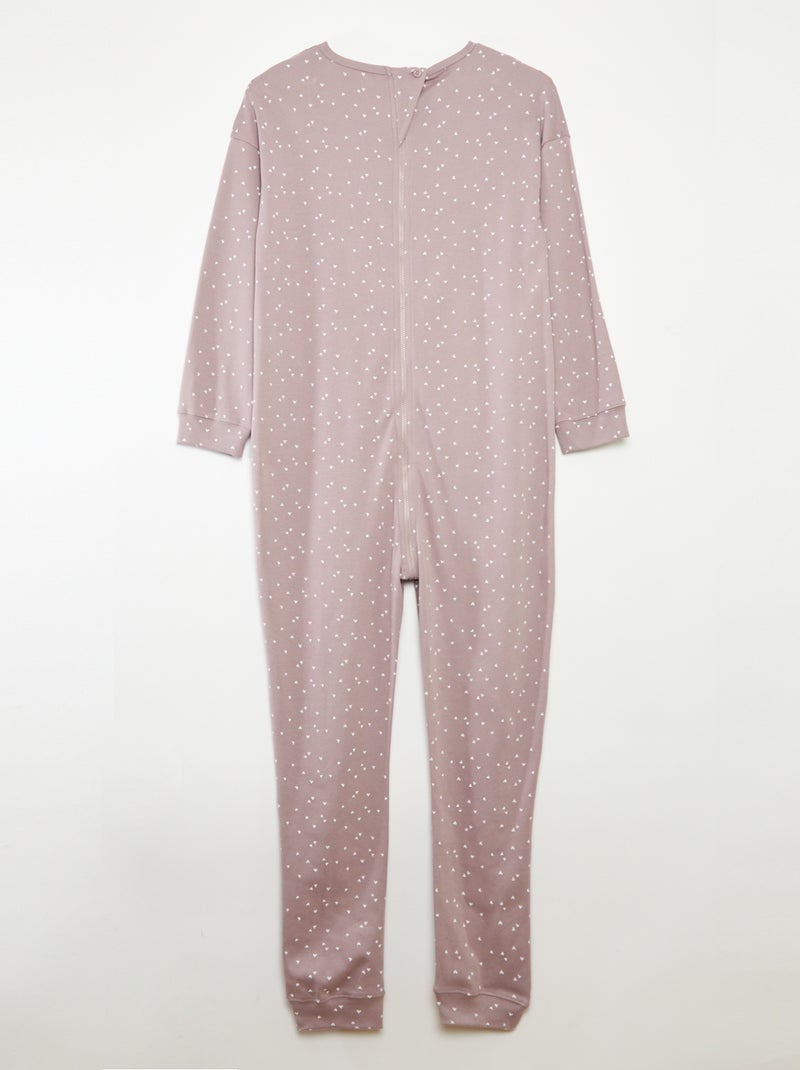 Combinaison de nuit avec ouverture zippée - collection facile à enfiler ROSE - Kiabi