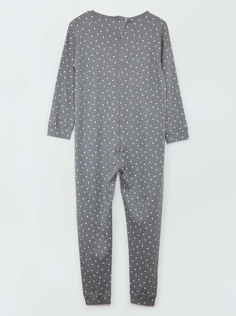 Combinaison de nuit avec ouverture zippée - So Easy Gris - Kiabi