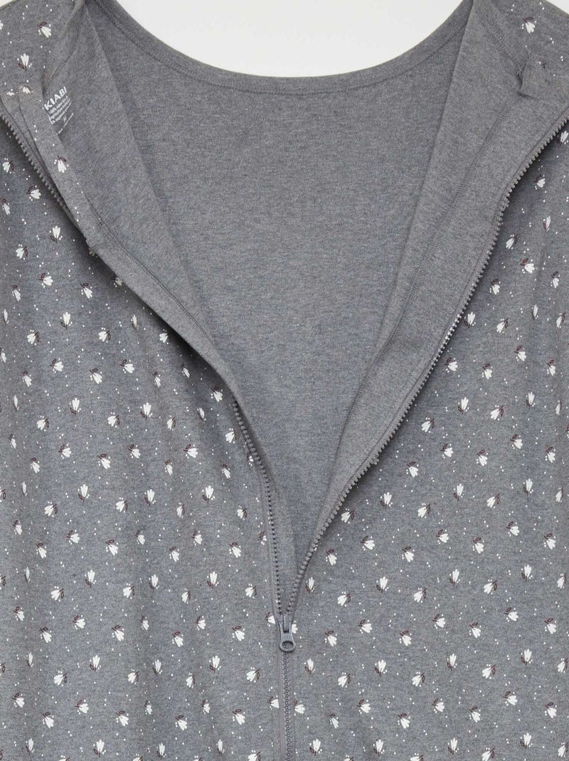 Combinaison de nuit avec ouverture zippée - So Easy Gris - Kiabi
