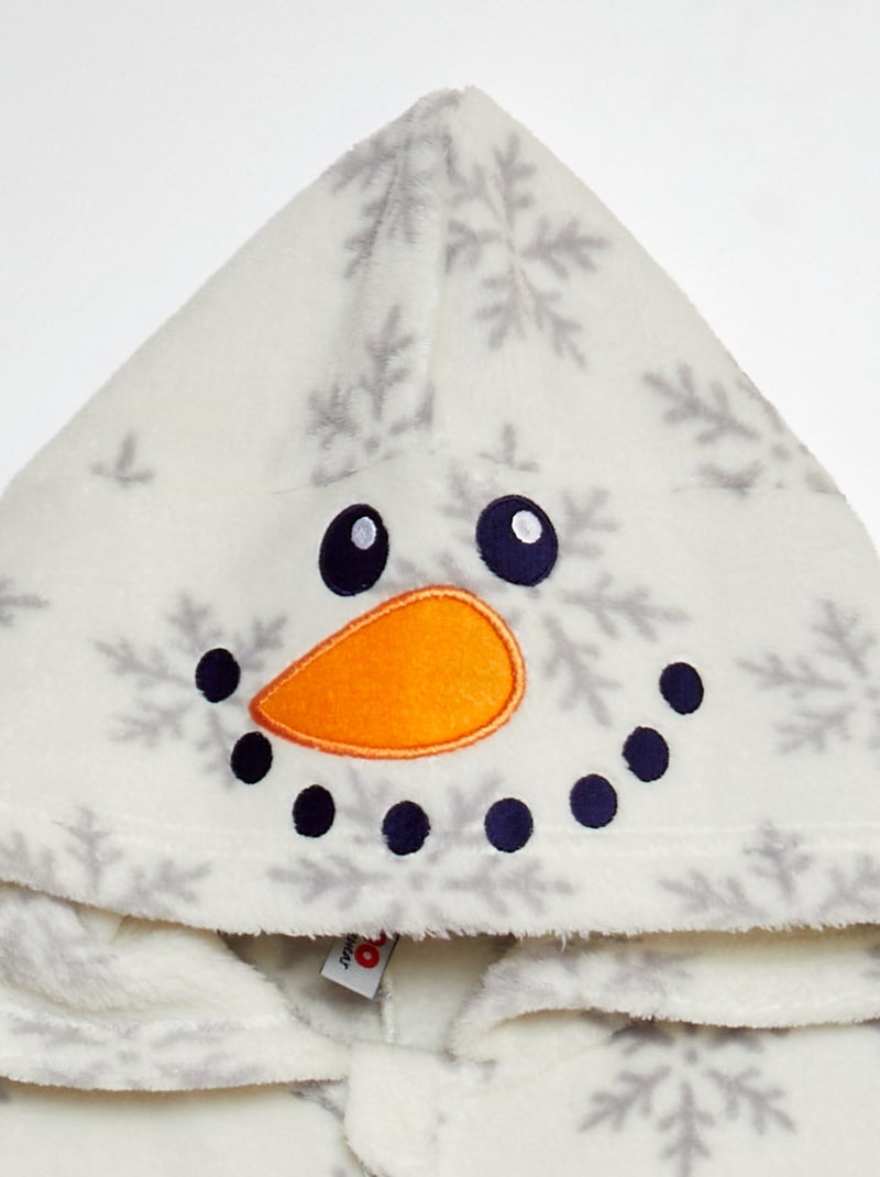 Combinaison de nuit en polaire bonhomme de neige Blanc - Kiabi