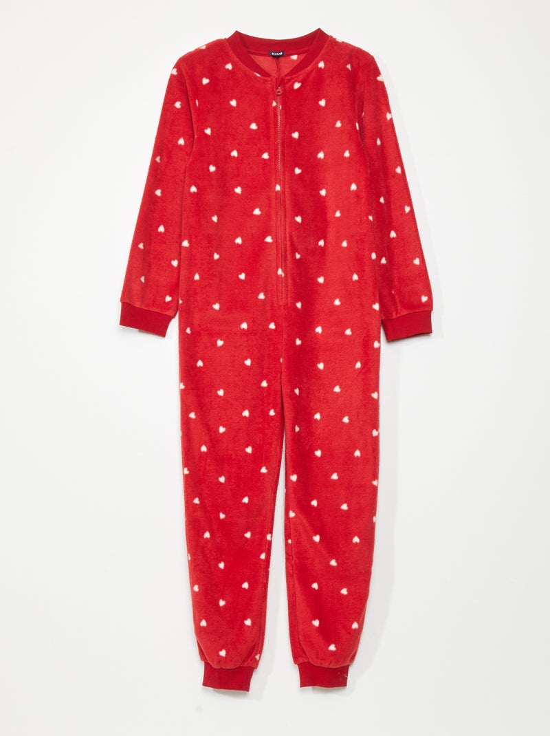 Combinaison de nuit en polaire Rouge - Kiabi
