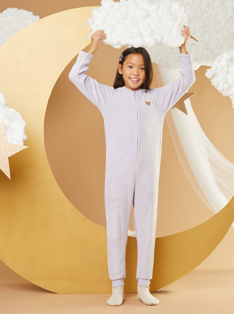 Combinaison de nuit en polaire Violet - Kiabi