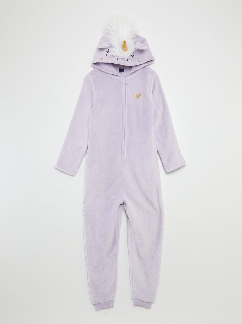 Combinaison de nuit en polaire Violet - Kiabi