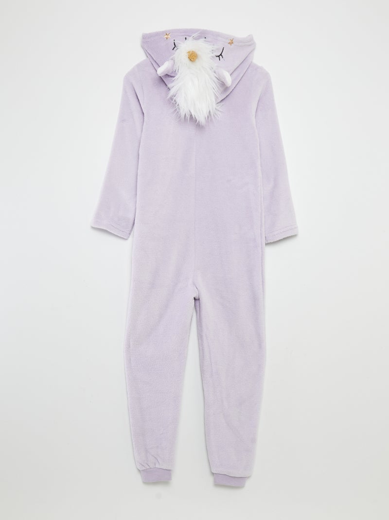 Combinaison de nuit en polaire Violet - Kiabi