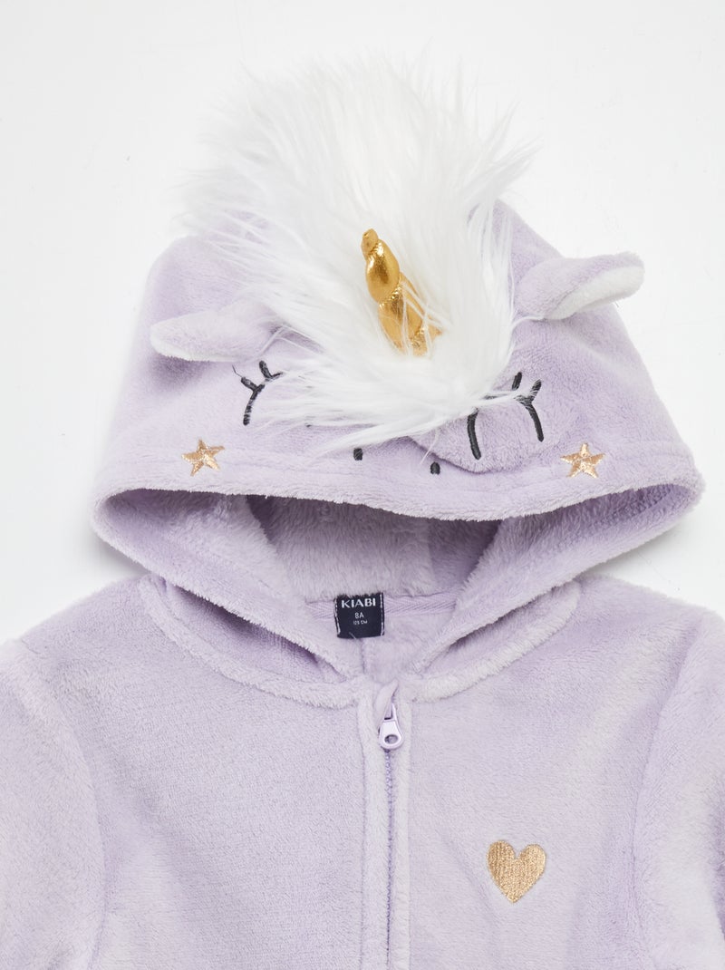 Combinaison de nuit en polaire Violet - Kiabi