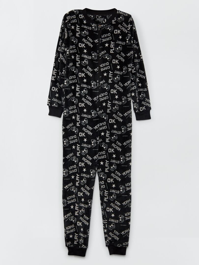 Combinaison de pyjama noir - Kiabi