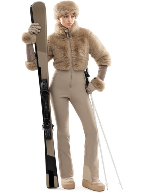 Combinaison de ski rétro en fausse fourrure femme femme val gardena-w camel - Kiabi