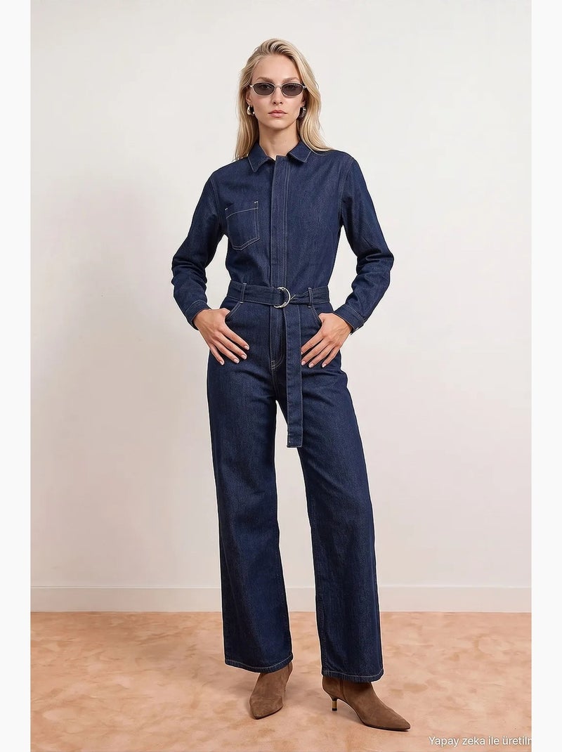 Combinaison en coton dilvin Bleu outremer - Kiabi
