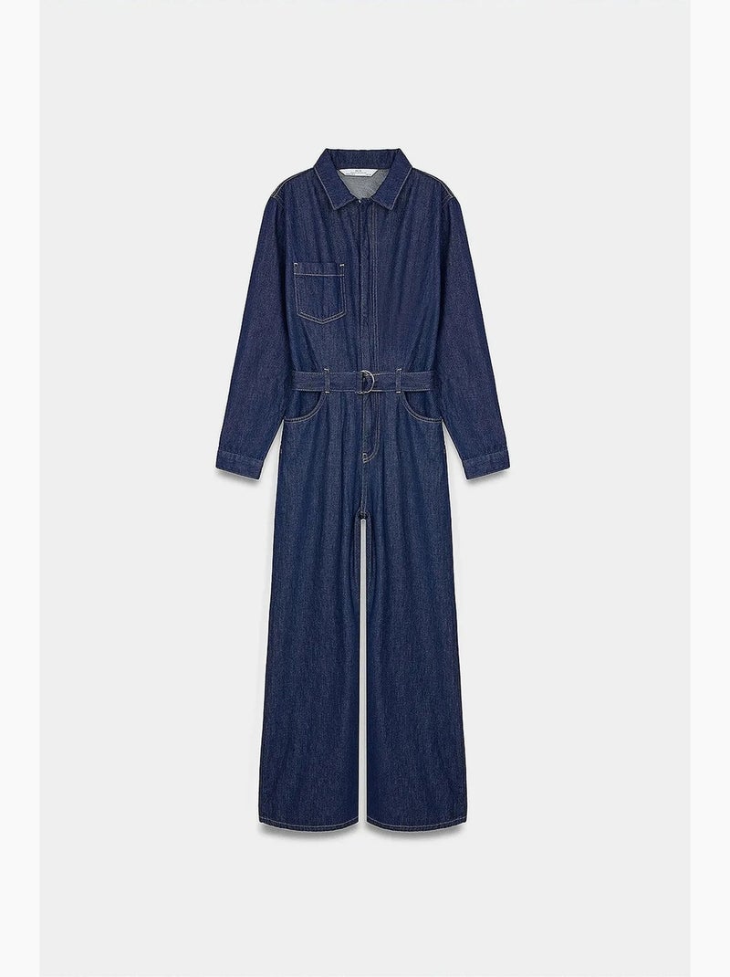 Combinaison en coton dilvin Bleu outremer - Kiabi