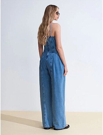Combinaison en denim à jambes larges dilvin