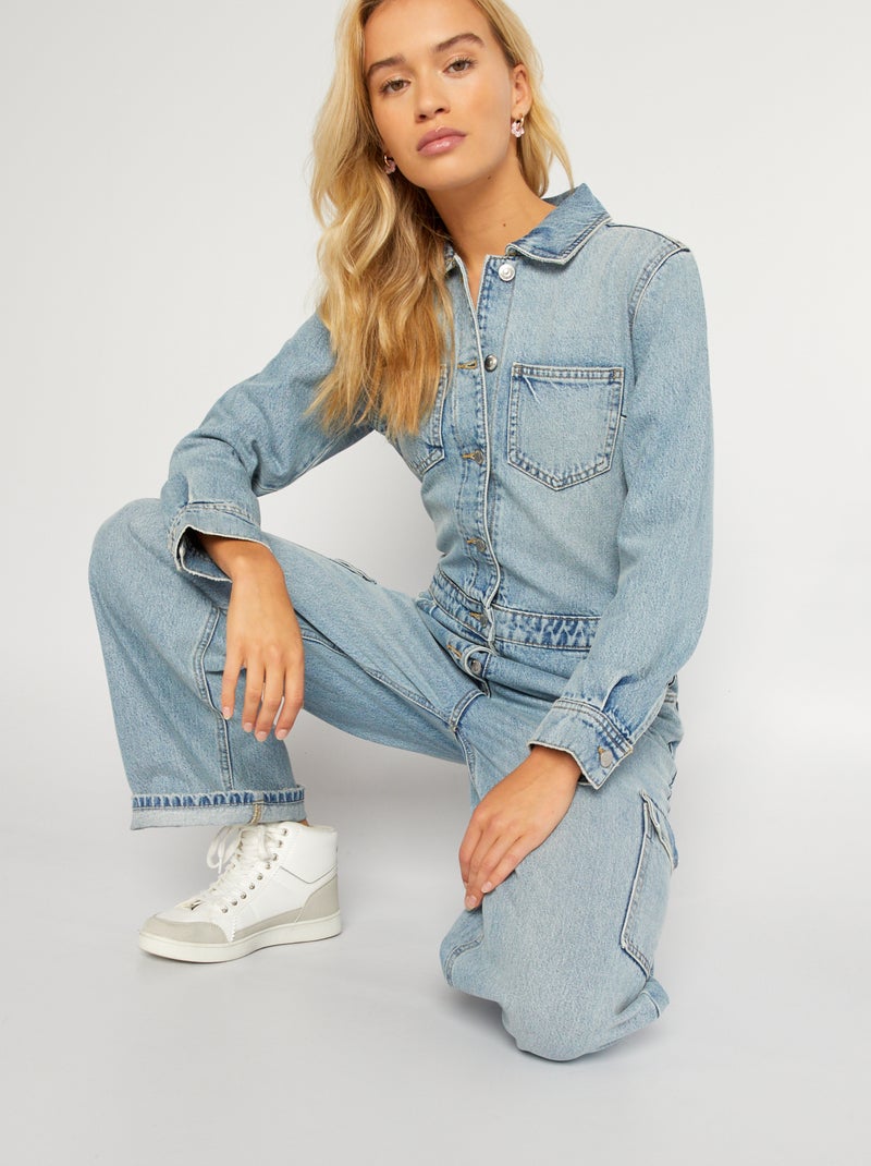 Combinaison en denim Bleu - Kiabi