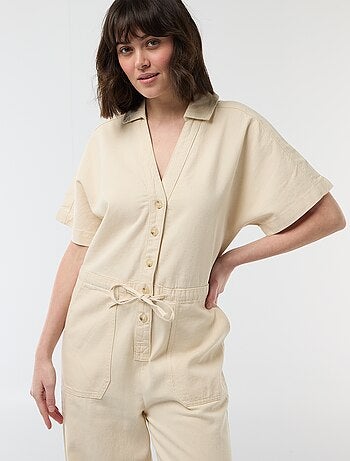 Combinaison en jean à manches courtes