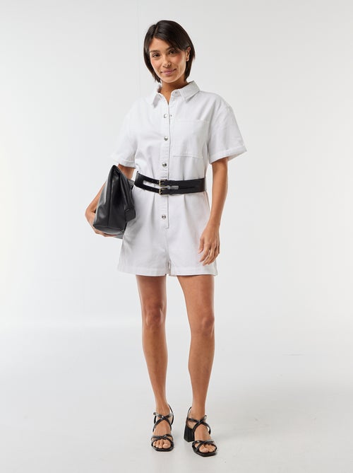 Combinaison en jean courte - Kiabi