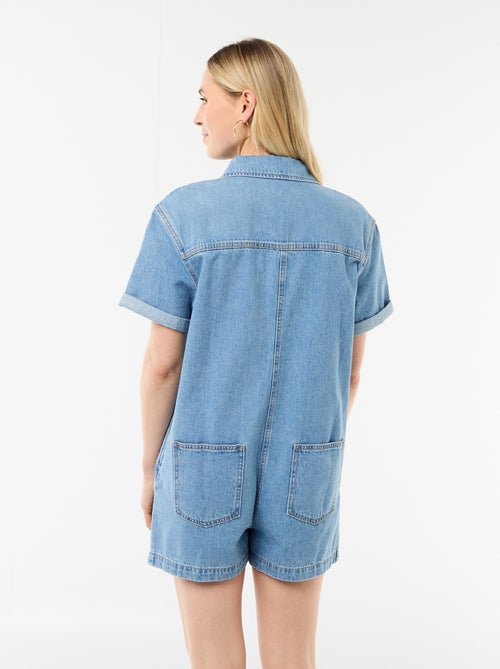 Combinaison en jean courte - Kiabi