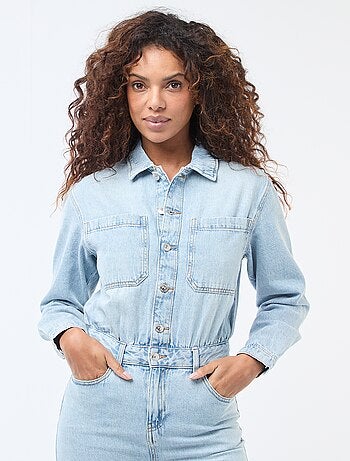 Combinaison en jean manches longues